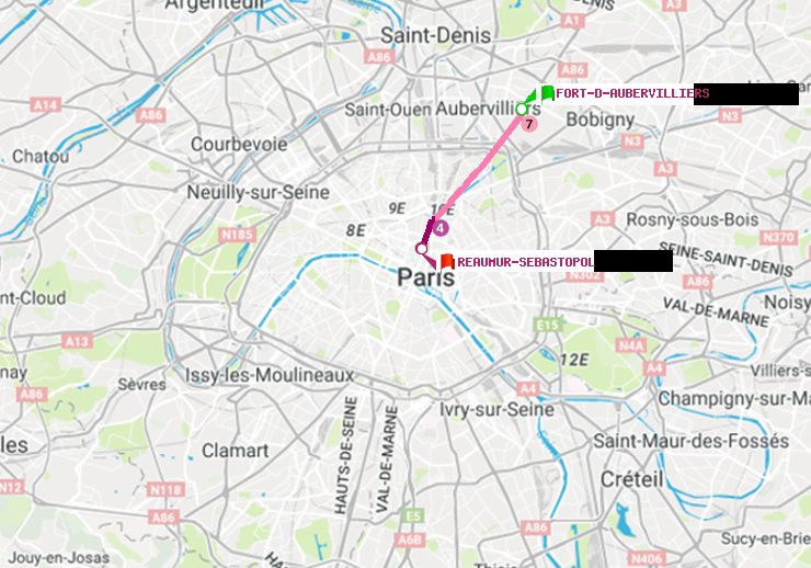 plan itinéraire ratp de Fort d