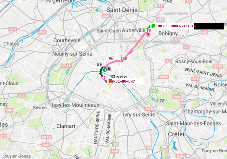 plan itinéraire ratp de Fort d