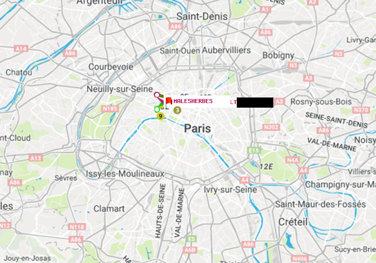 plan itinéraire ratp de Franklin-Roosevelt à Malesherbes