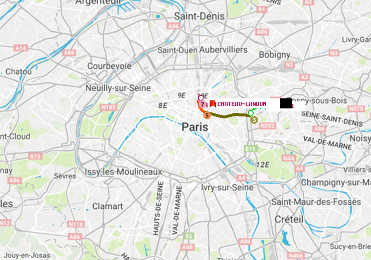 plan itinéraire ratp de Gallieni (Parc de Bagnolet) à Château Landon
