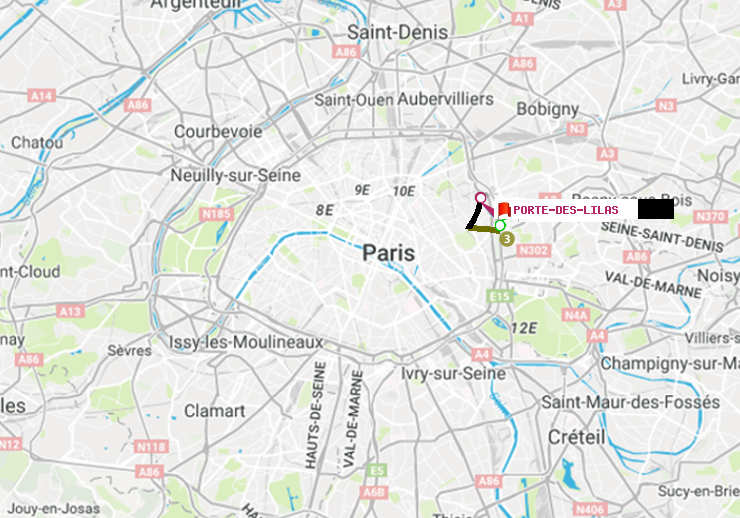 plan itinéraire ratp de Gallieni (Parc de Bagnolet) à Porte des Lilas