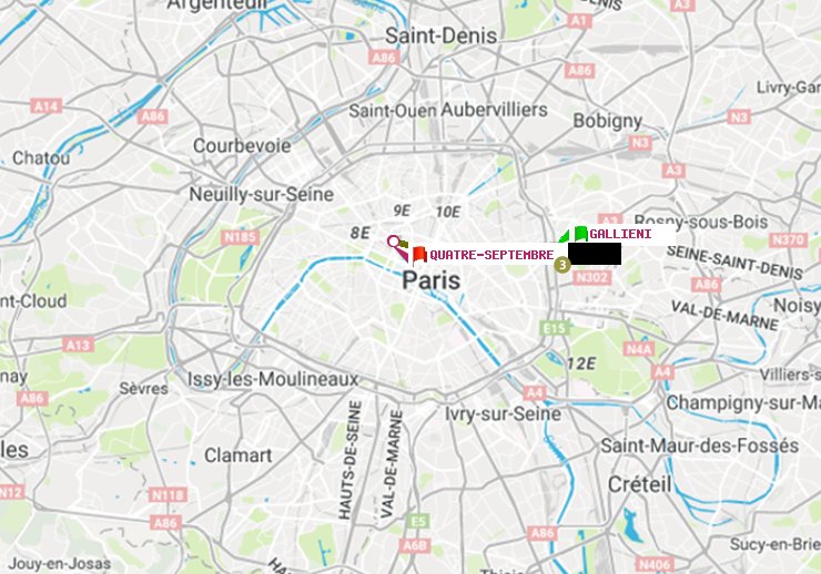 plan itinéraire ratp de Gallieni (Parc de Bagnolet) à Quatre Septembre