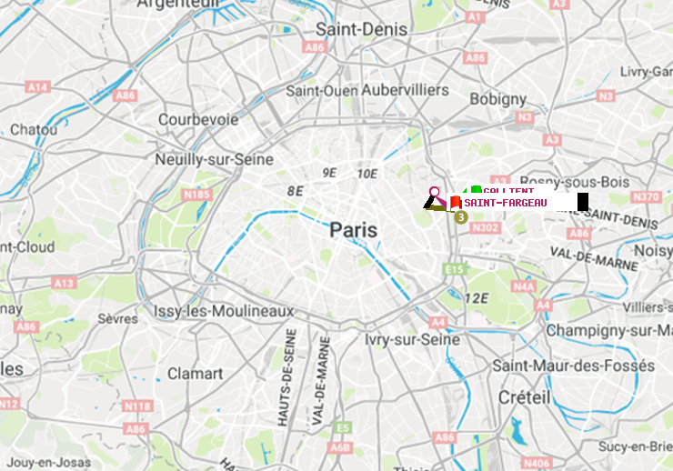 plan itinéraire ratp de Gallieni (Parc de Bagnolet) à Saint-Fargeau