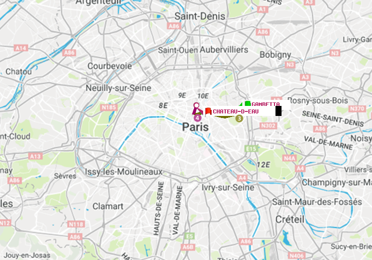 plan itinéraire ratp de Gambetta à Château d