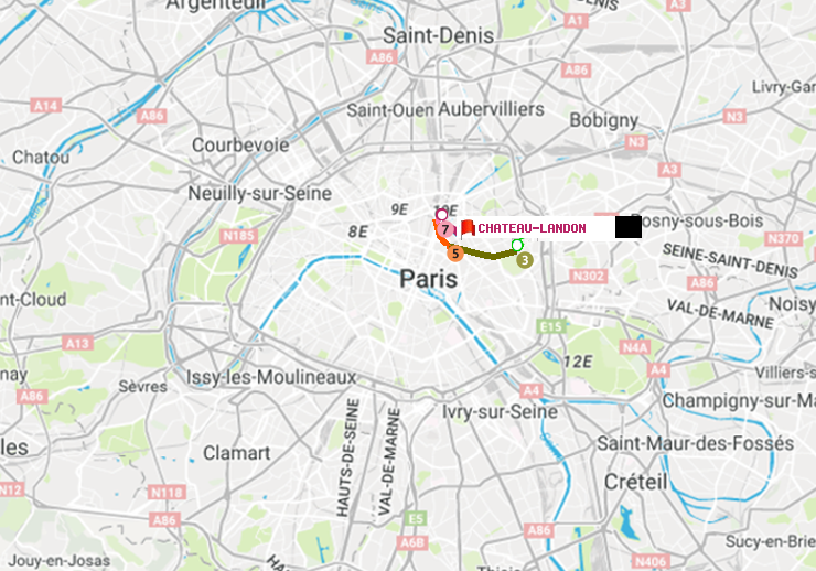 plan itinéraire ratp de Gambetta à Château Landon
