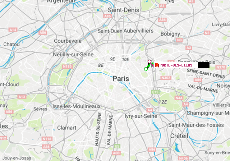 plan itinéraire ratp de Gambetta à Porte des Lilas