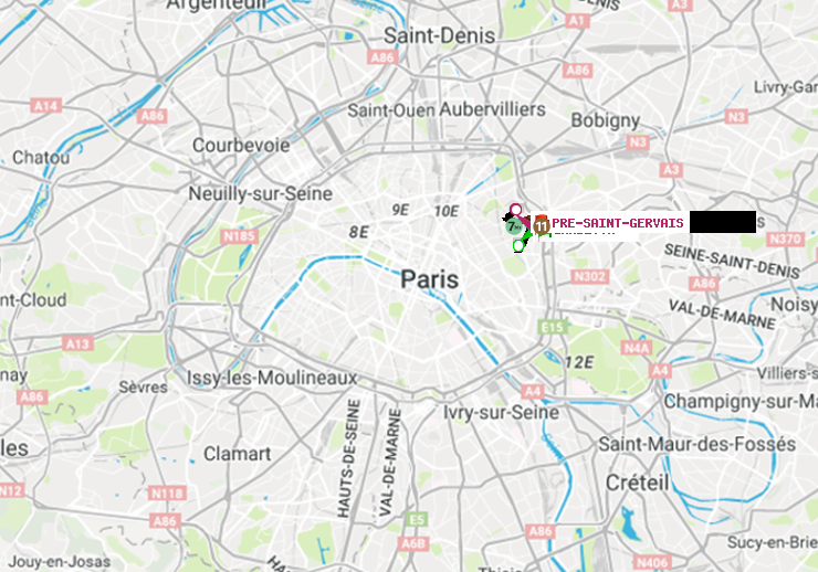 plan itinéraire ratp de Gambetta à Pré-Saint-Gervais