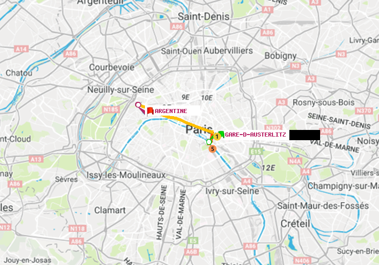 plan itinéraire ratp de Gare d