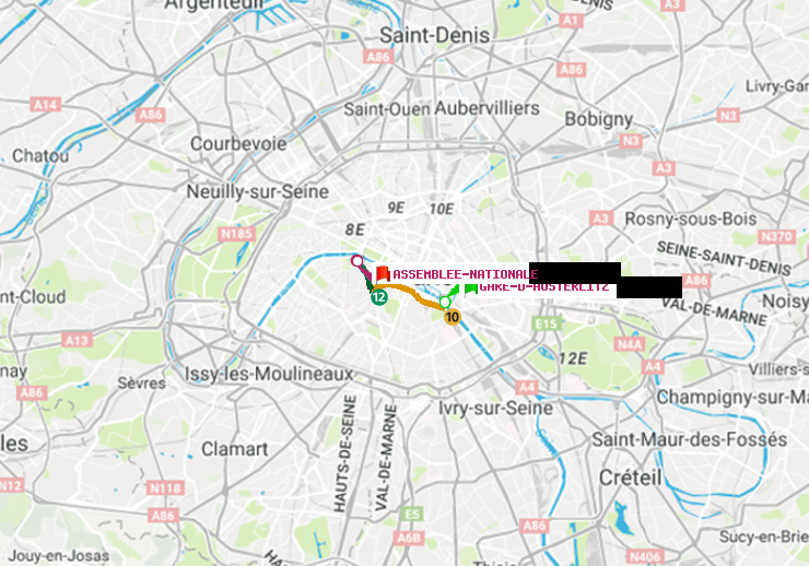 plan itinéraire ratp de Gare d