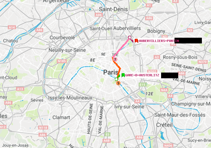 plan itinéraire ratp de Gare d