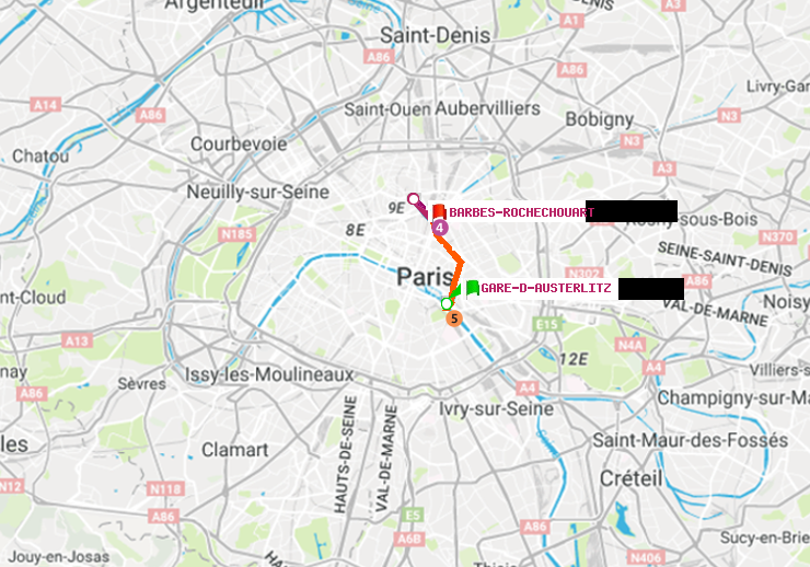 plan itinéraire ratp de Gare d