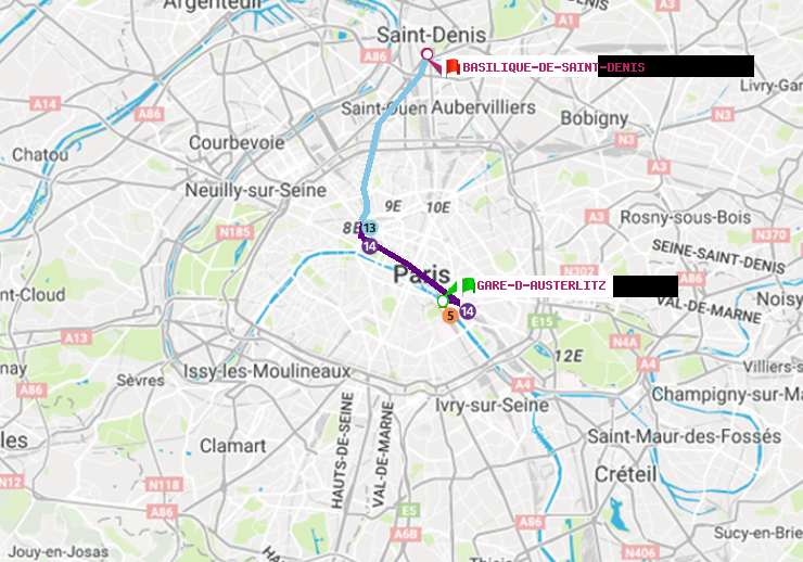 plan itinéraire ratp de Gare d