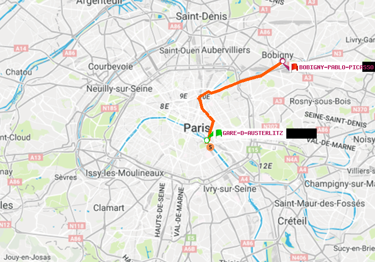 plan itinéraire ratp de Gare d