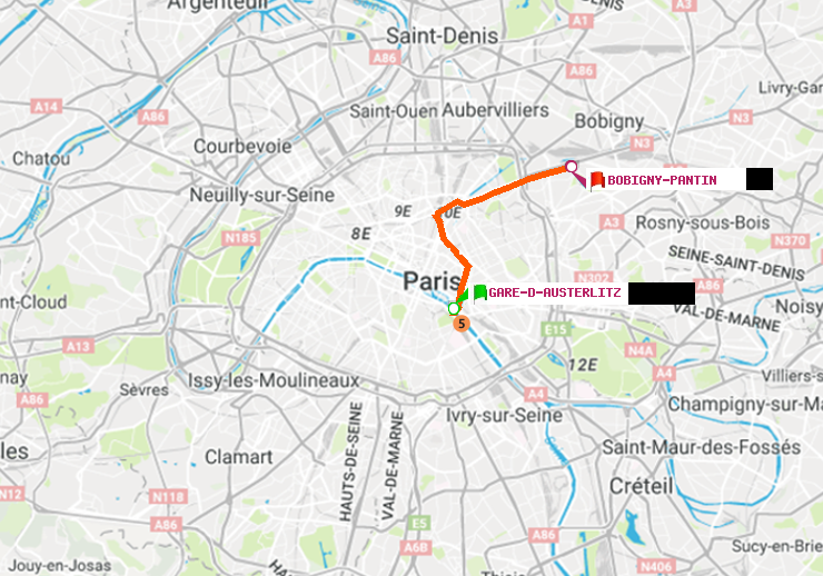 plan itinéraire ratp de Gare d