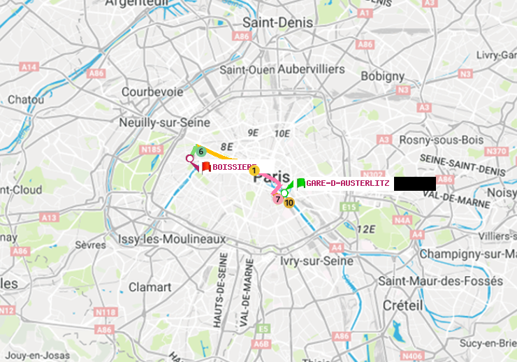 plan itinéraire ratp de Gare d