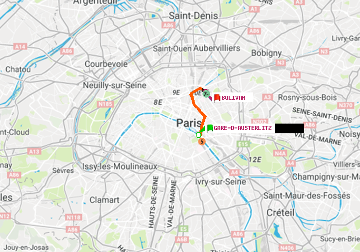 plan itinéraire ratp de Gare d