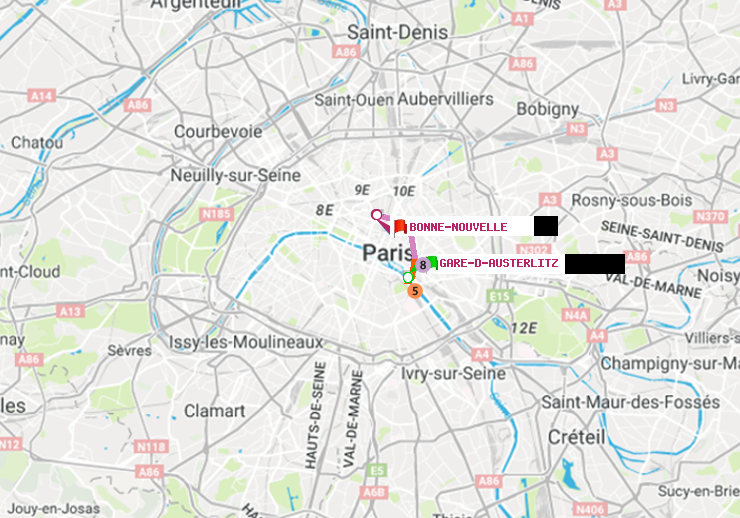 plan itinéraire ratp de Gare d