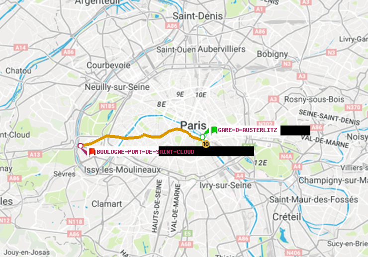 plan itinéraire ratp de Gare d