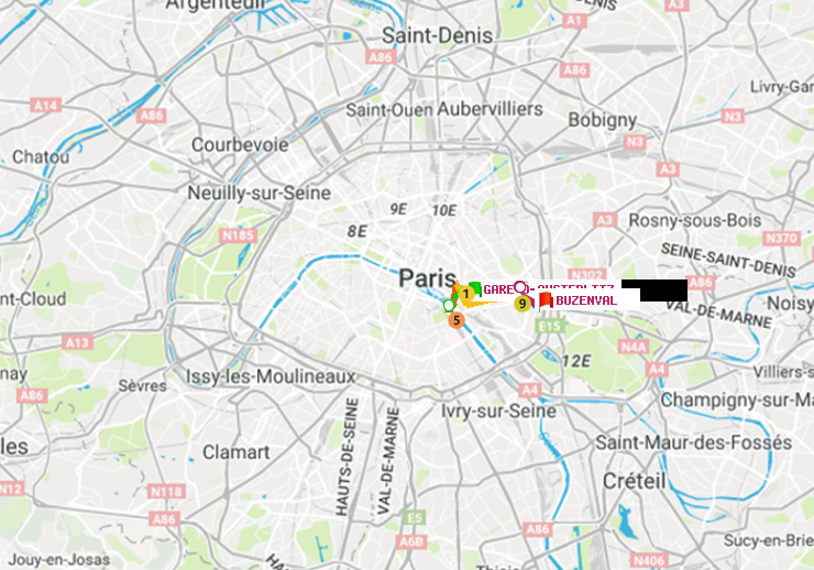 plan itinéraire ratp de Gare d