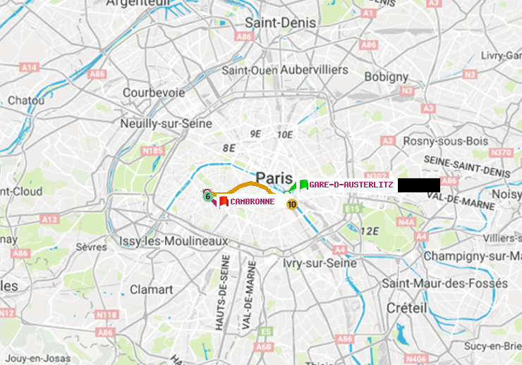 plan itinéraire ratp de Gare d