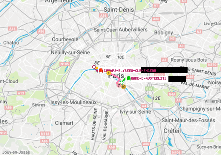 plan itinéraire ratp de Gare d