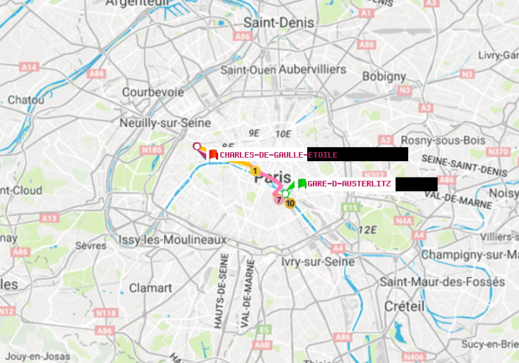 plan itinéraire ratp de Gare d