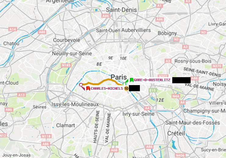 plan itinéraire ratp de Gare d