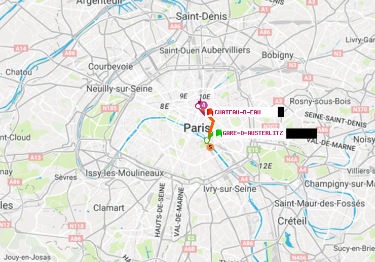 plan itinéraire ratp de Gare d