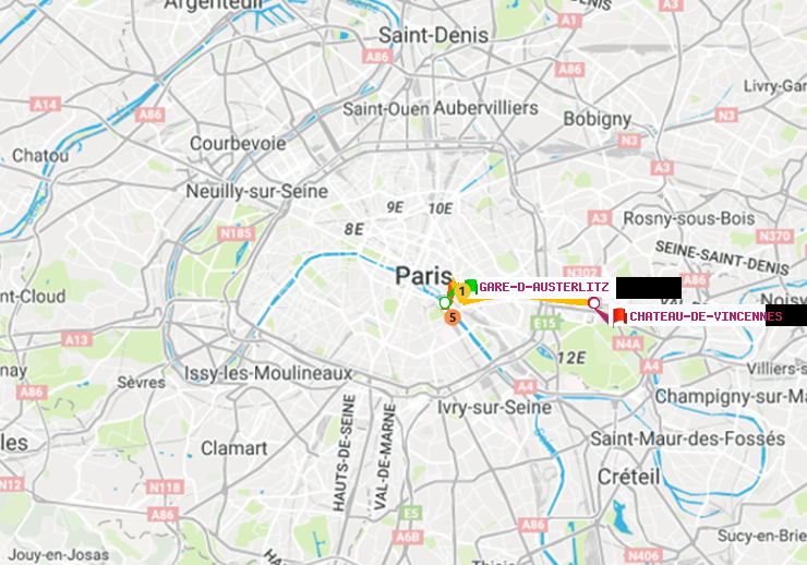 plan itinéraire ratp de Gare d