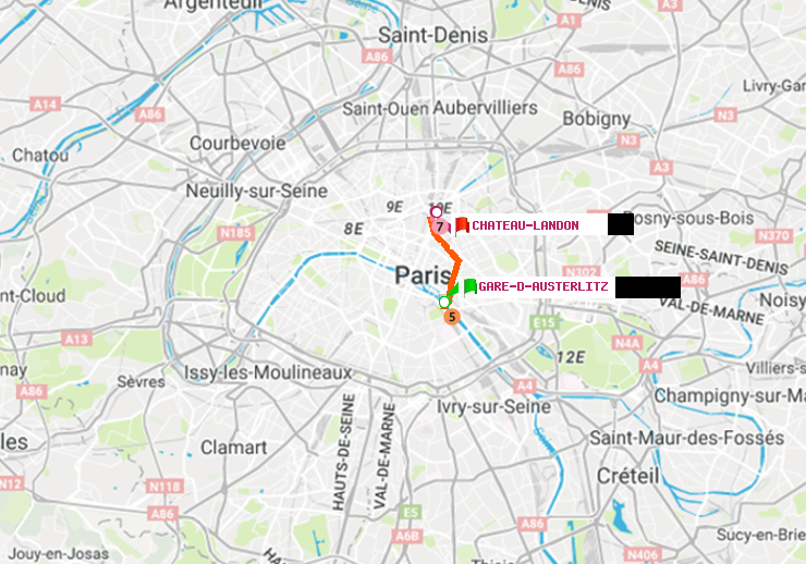 plan itinéraire ratp de Gare d