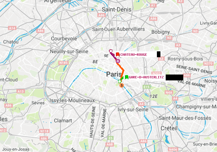 plan itinéraire ratp de Gare d