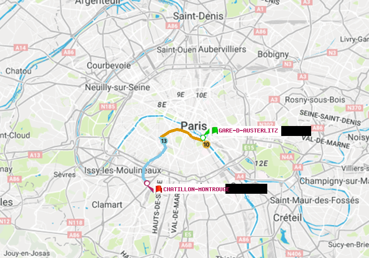 plan itinéraire ratp de Gare d