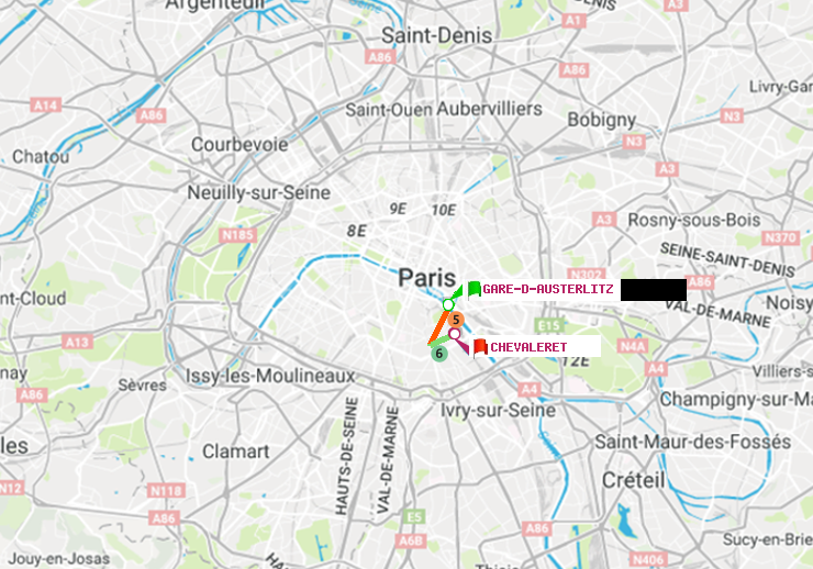 plan itinéraire ratp de Gare d