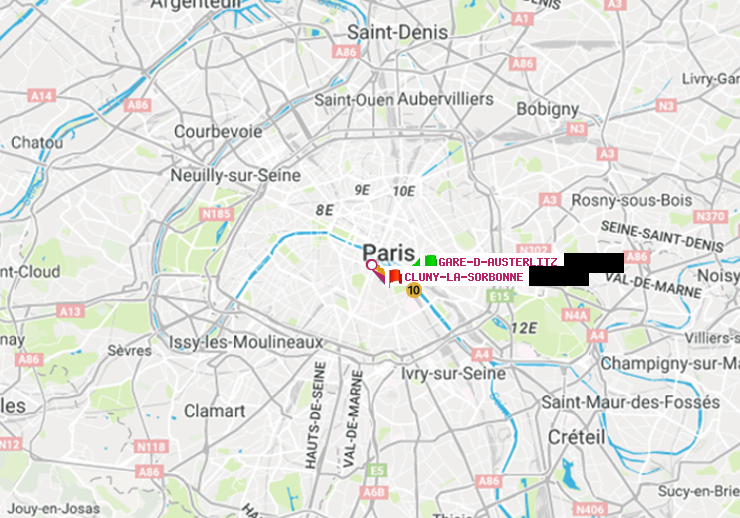 plan itinéraire ratp de Gare d