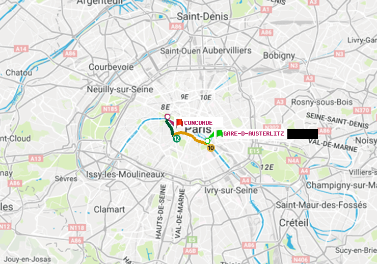 plan itinéraire ratp de Gare d