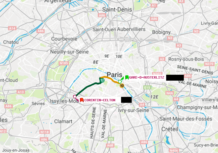 plan itinéraire ratp de Gare d