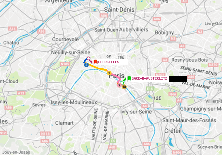 plan itinéraire ratp de Gare d