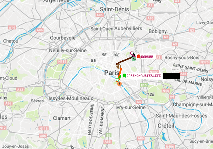 plan itinéraire ratp de Gare d