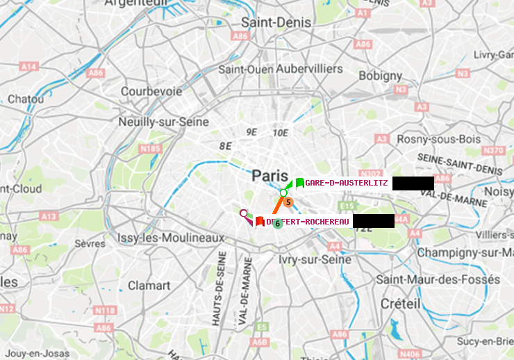plan itinéraire ratp de Gare d