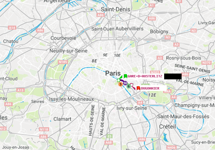 plan itinéraire ratp de Gare d