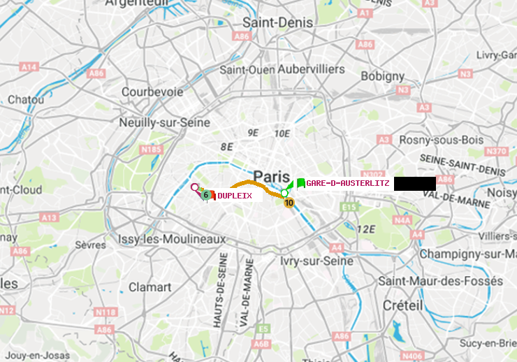 plan itinéraire ratp de Gare d