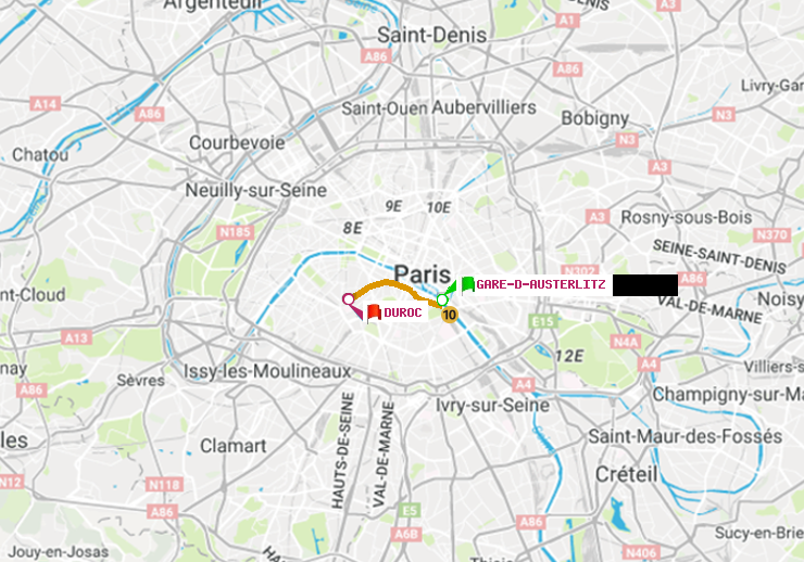 plan itinéraire ratp de Gare d