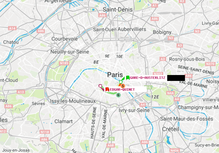 plan itinéraire ratp de Gare d