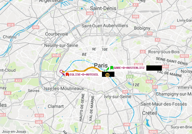 plan itinéraire ratp de Gare d