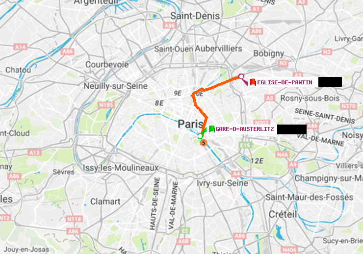plan itinéraire ratp de Gare d