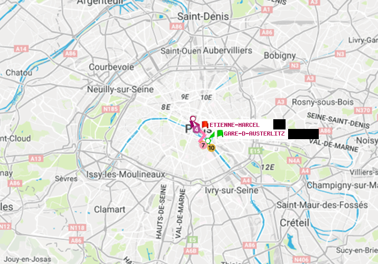 plan itinéraire ratp de Gare d