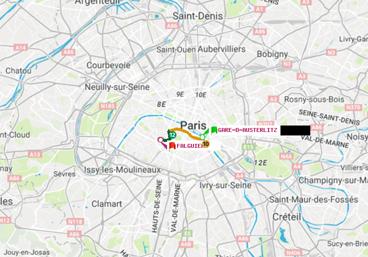 plan itinéraire ratp de Gare d