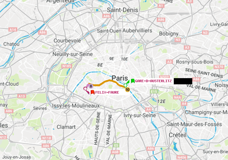 plan itinéraire ratp de Gare d