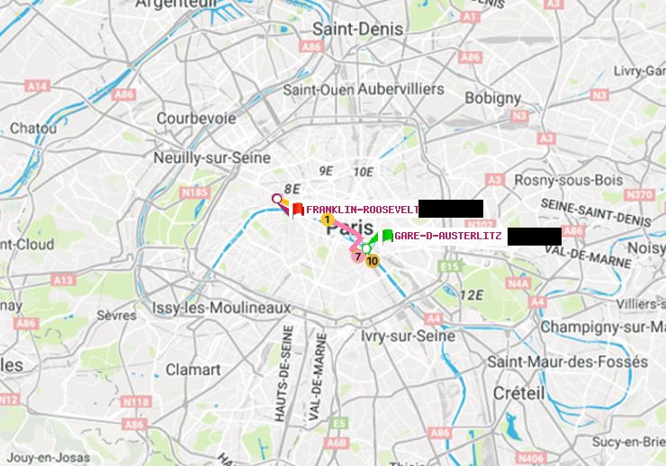 plan itinéraire ratp de Gare d