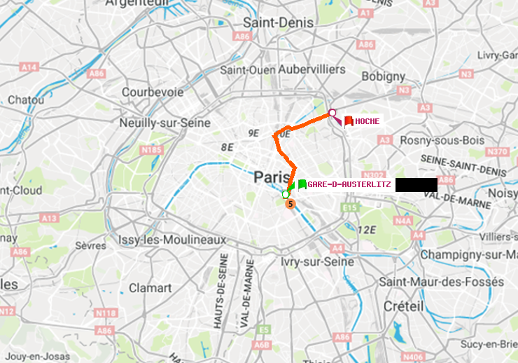plan itinéraire ratp de Gare d